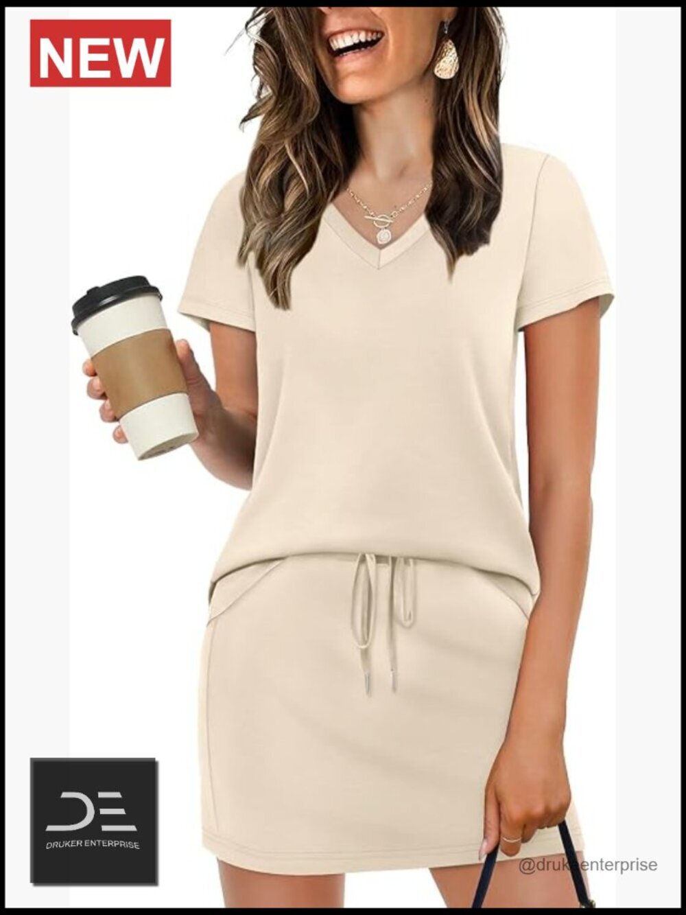 Two Piece Skirt Set with Built-in Shorts, Stretchy Rayon Blend, Tennis Golf